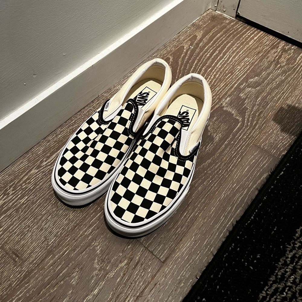 Checkered Vans - White/Black - Size 9.5 Womens